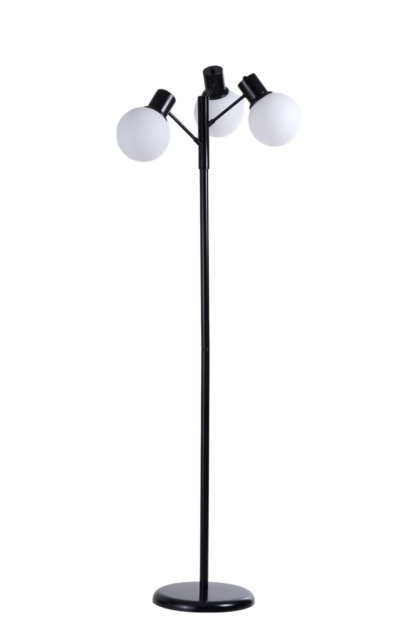 Podna lampa 241, bijela, crna