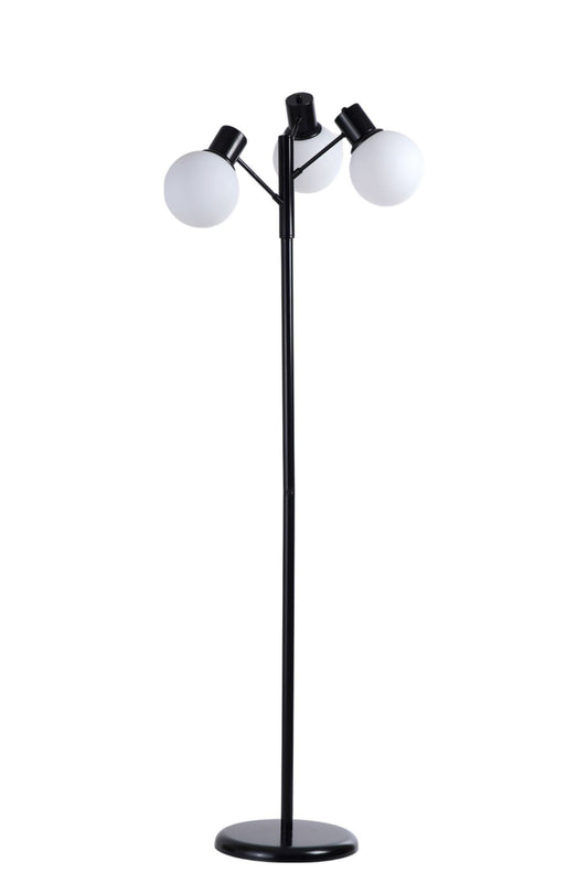 Podna lampa 241, bijela, crna