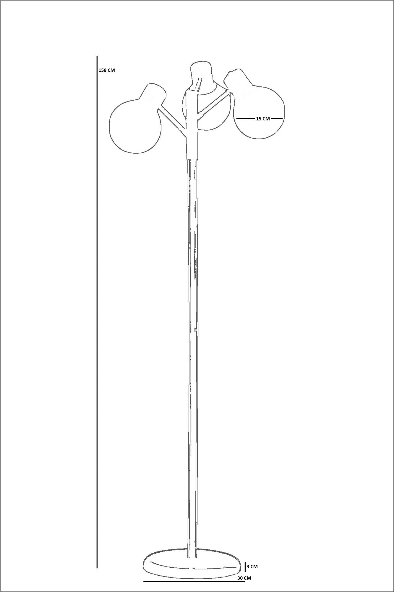 Podna lampa 265, bijela, crvena