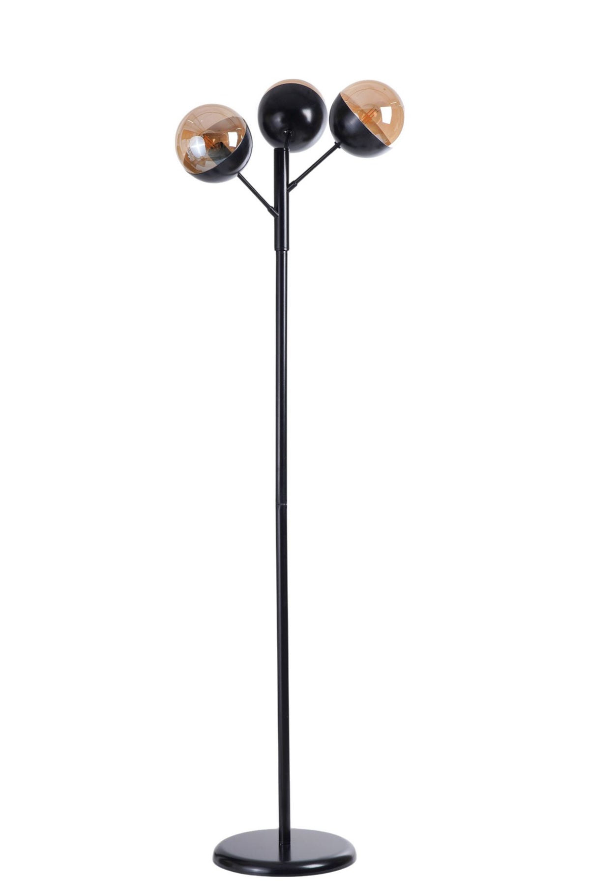 Podna lampa 296, med, crna