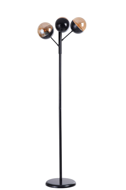 Podna lampa 296, med, crna