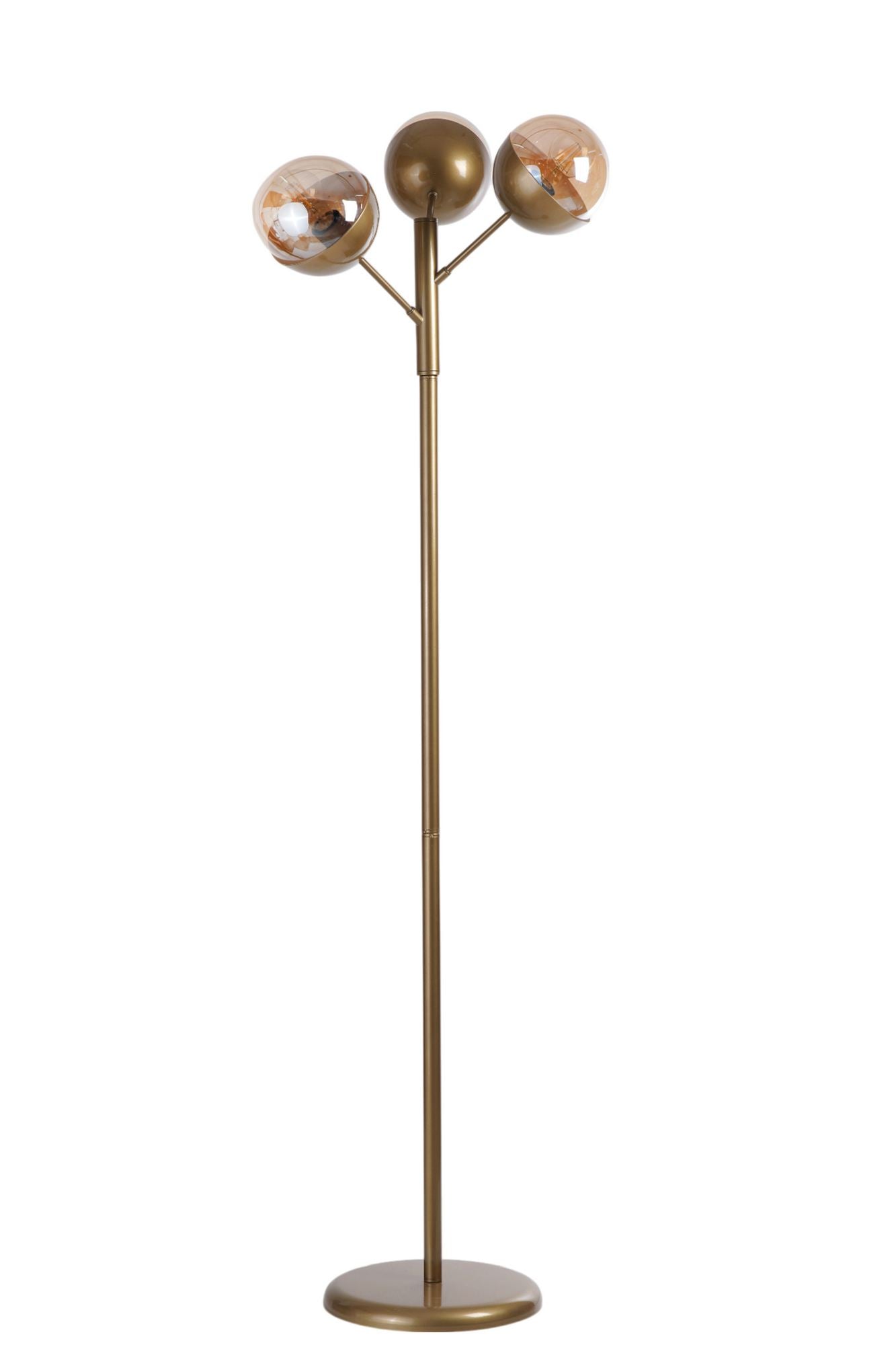 Podna lampa 319, med, crna