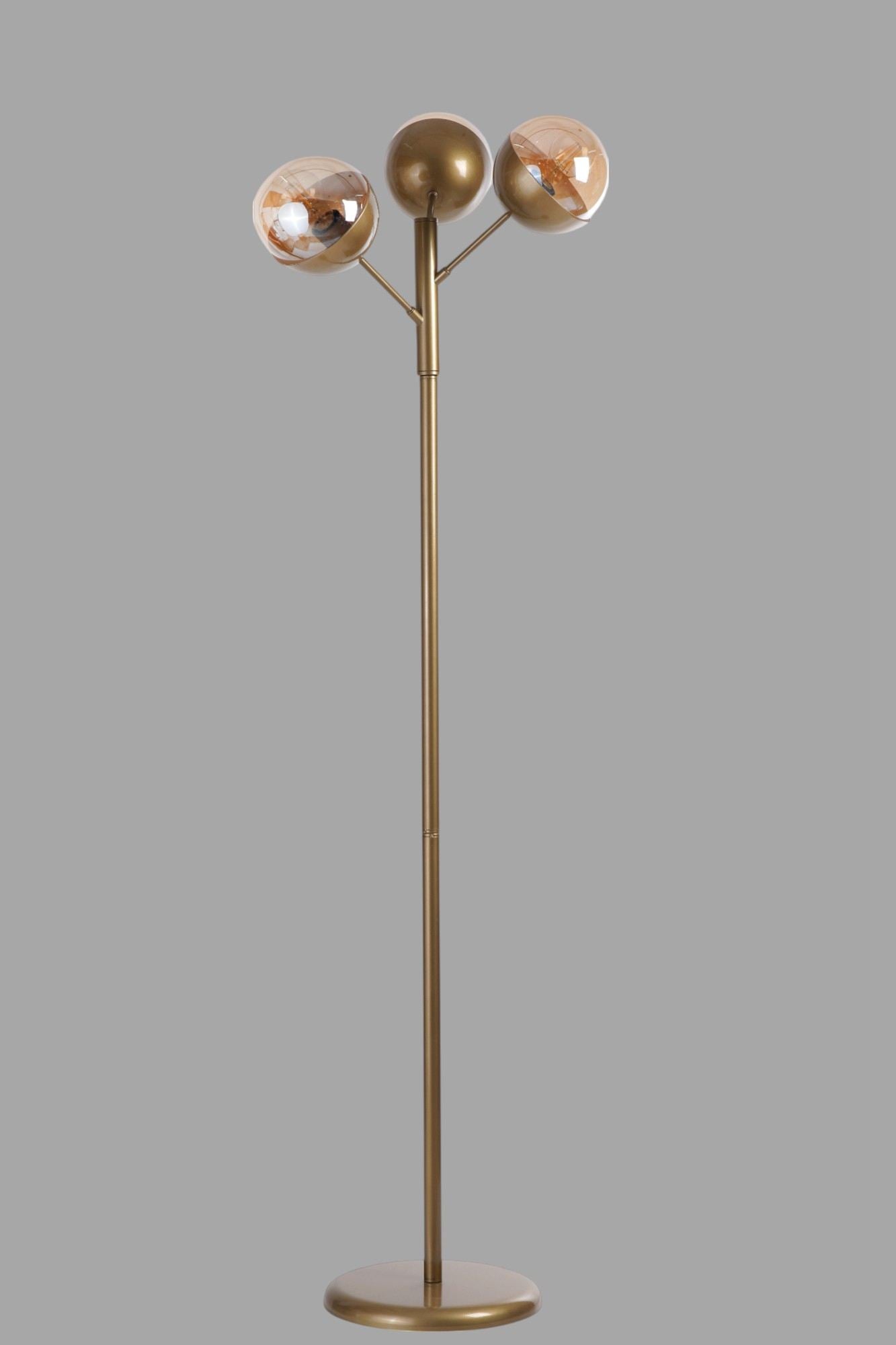 Podna lampa 319, med, crna