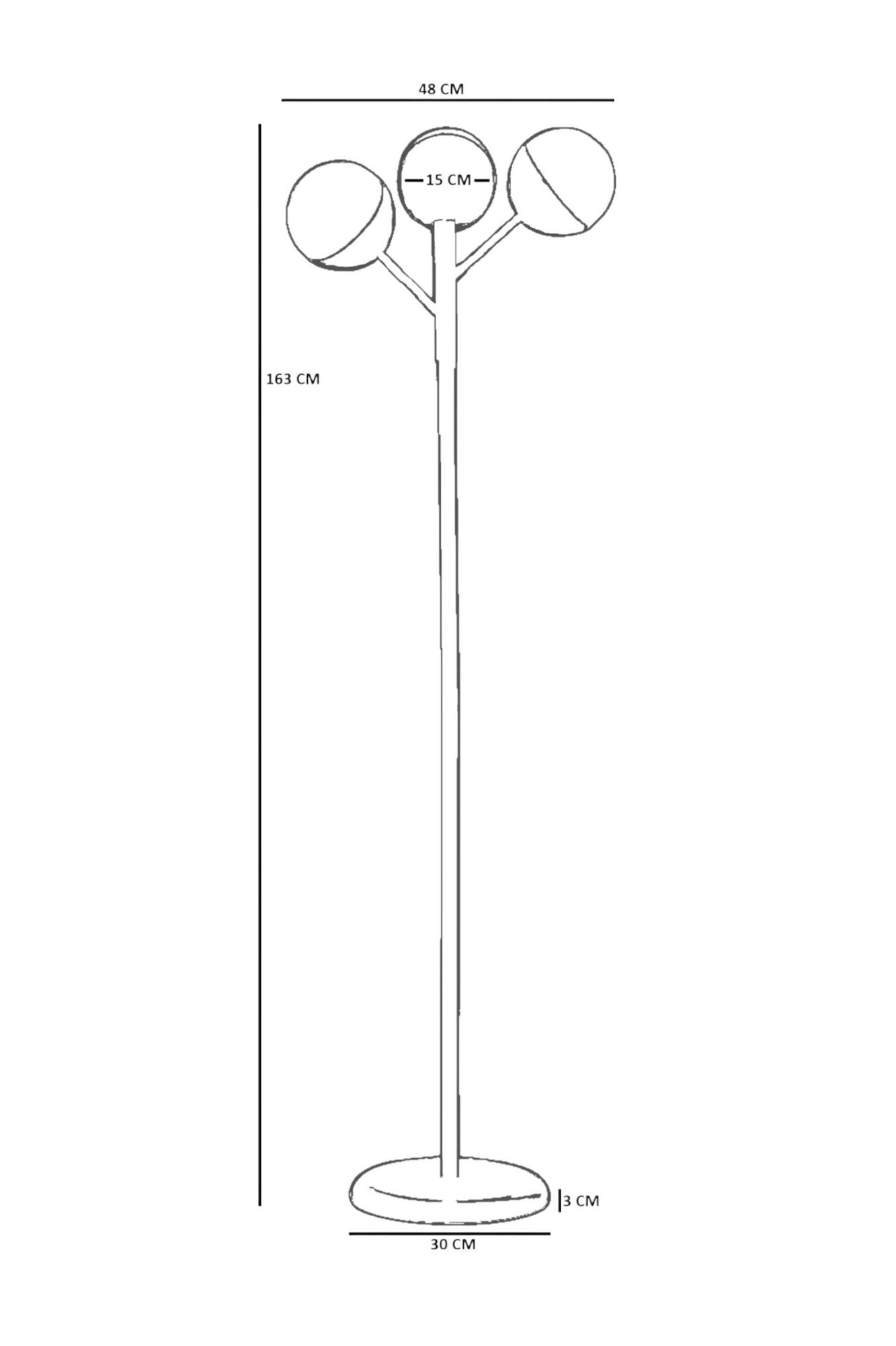 Podna lampa 319, med, crna