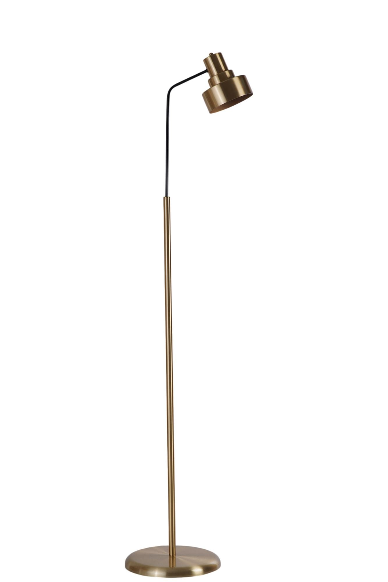Podna lampa 449, zlatna, crna