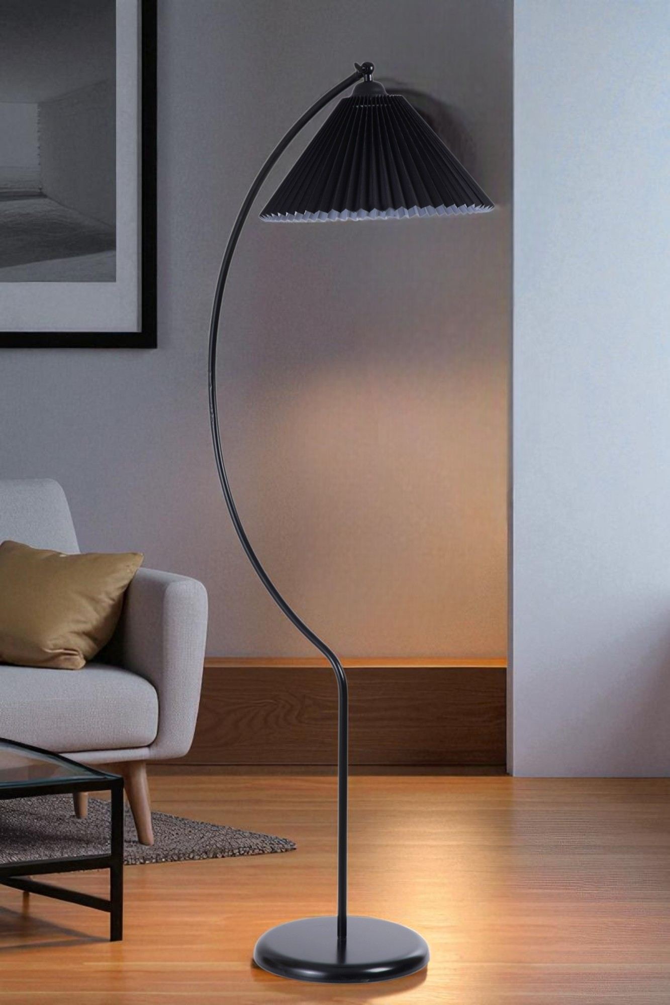 Podna lampa 531, crna