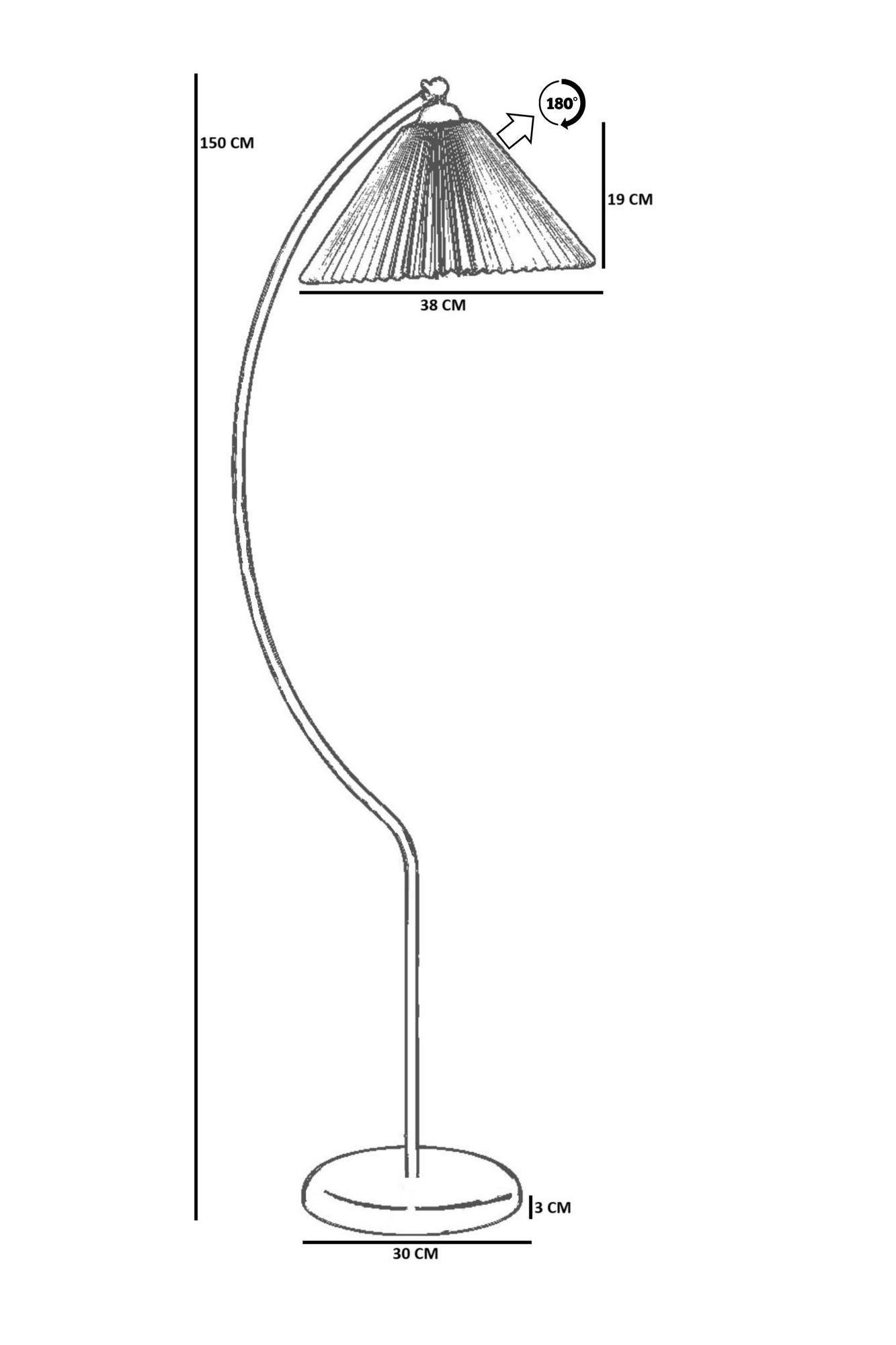 Podna lampa 548, krem, crna