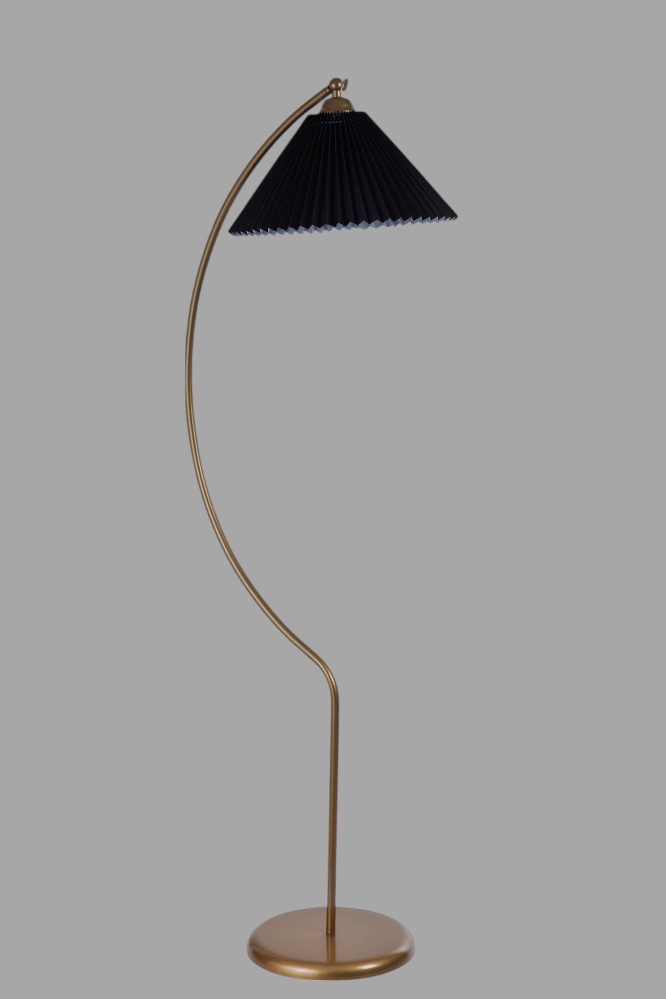 Podna lampa 586, crna, zlatna