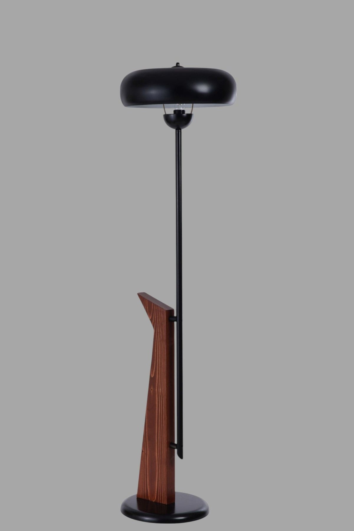Podna lampa 685, crna, orah