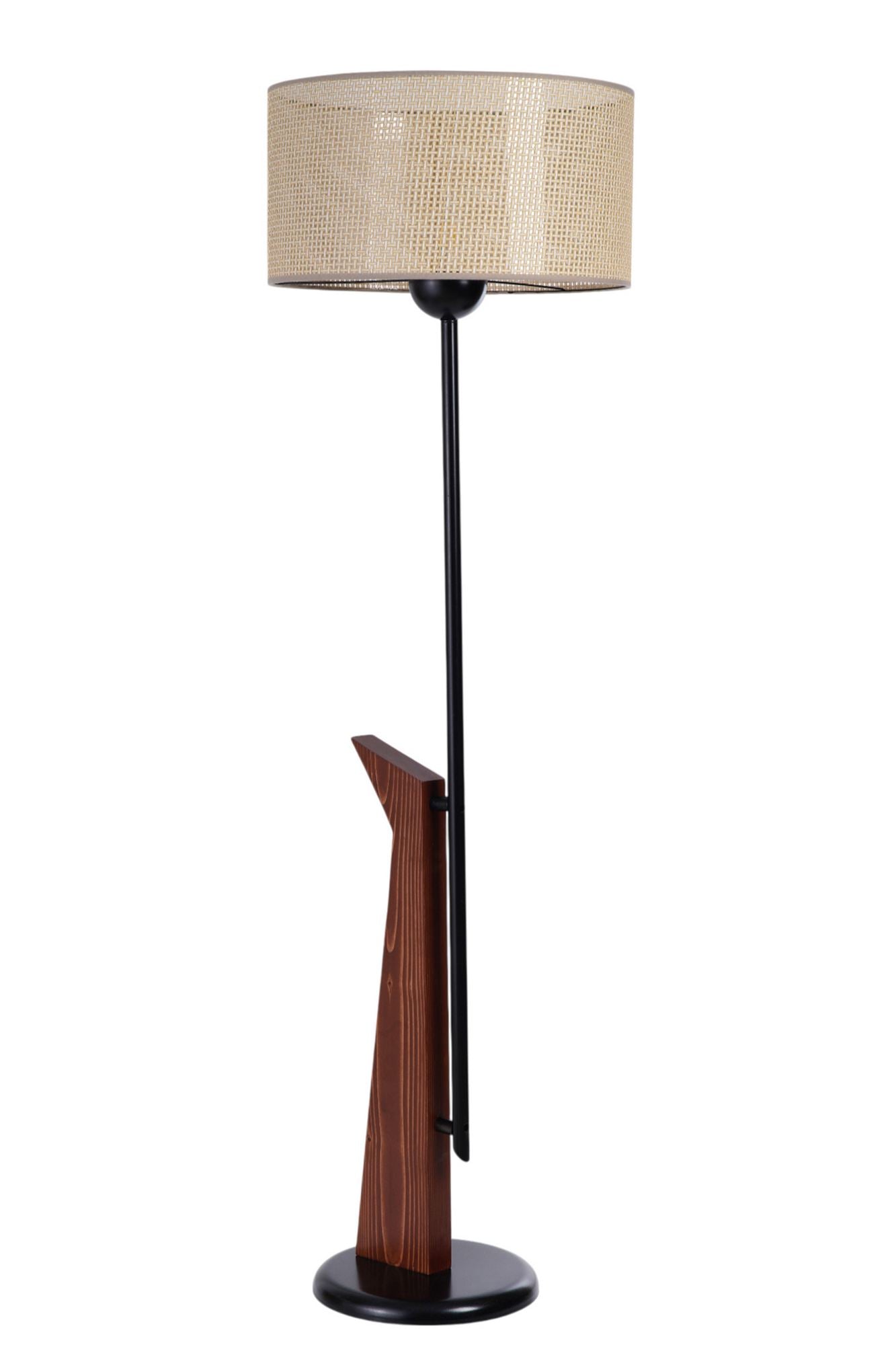 Podna lampa 739, bež, crna, orah