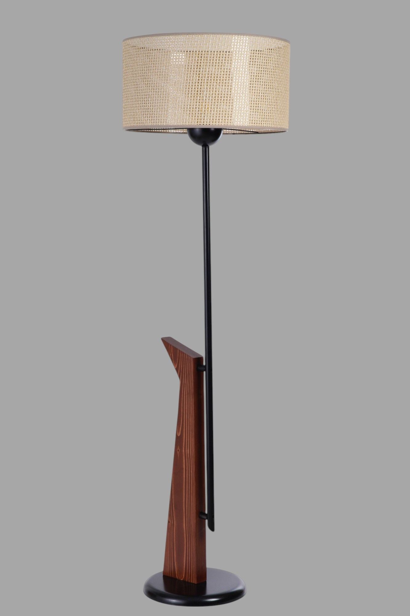 Podna lampa 739, bež, crna, orah