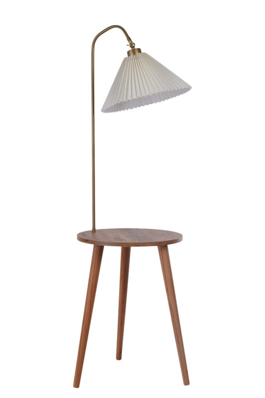 Podna lampa 753, krem, zlatna, bukva