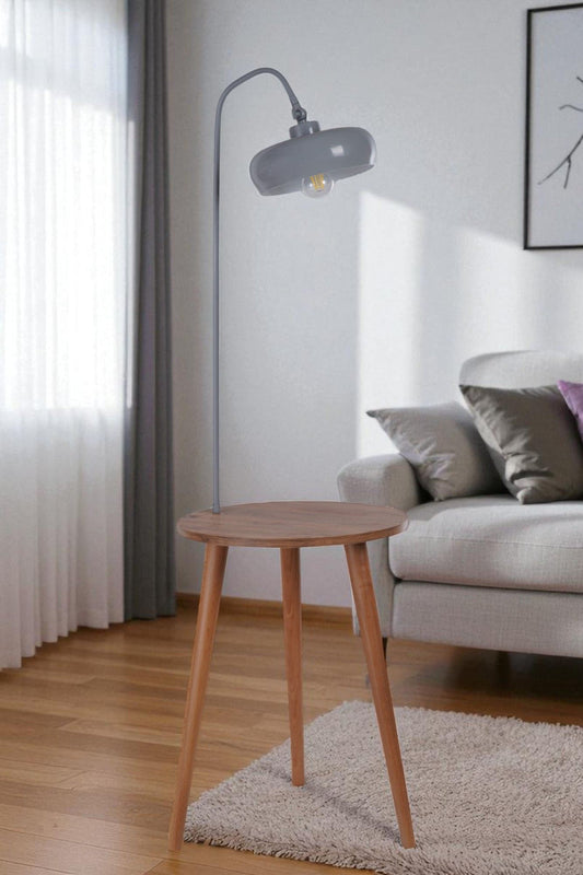 Podna lampa 777, siva, bukva