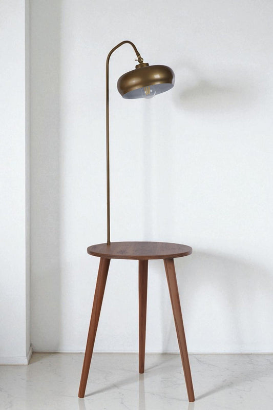 Podna lampa 784, zlatna, bukva