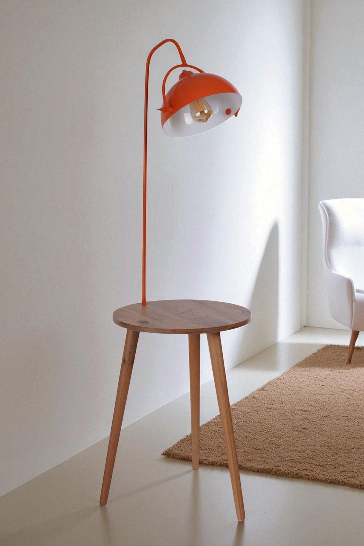 Podna lampa 814, narančasta, bukva