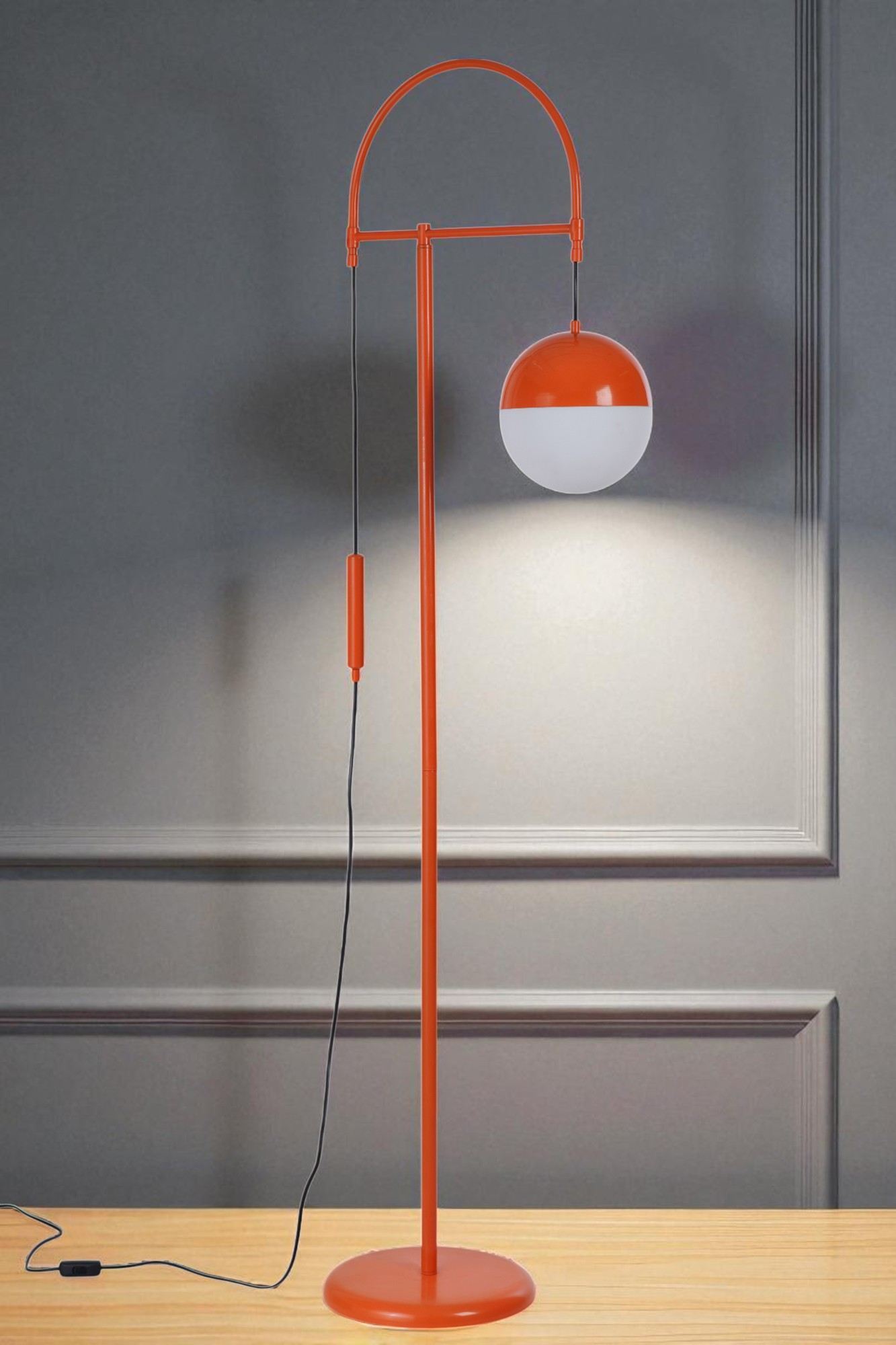 Podna lampa 869, bijela, narančasta