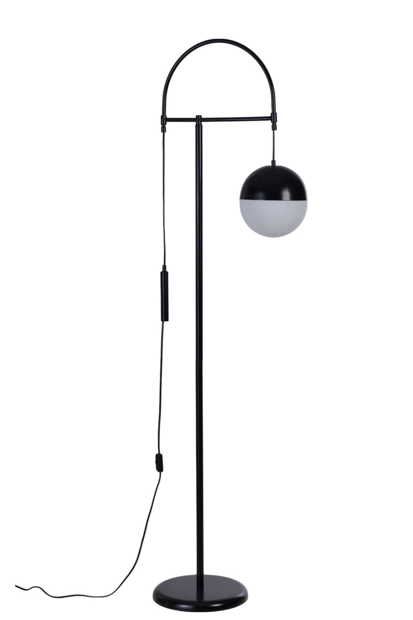Podna lampa 876, bijela, crna