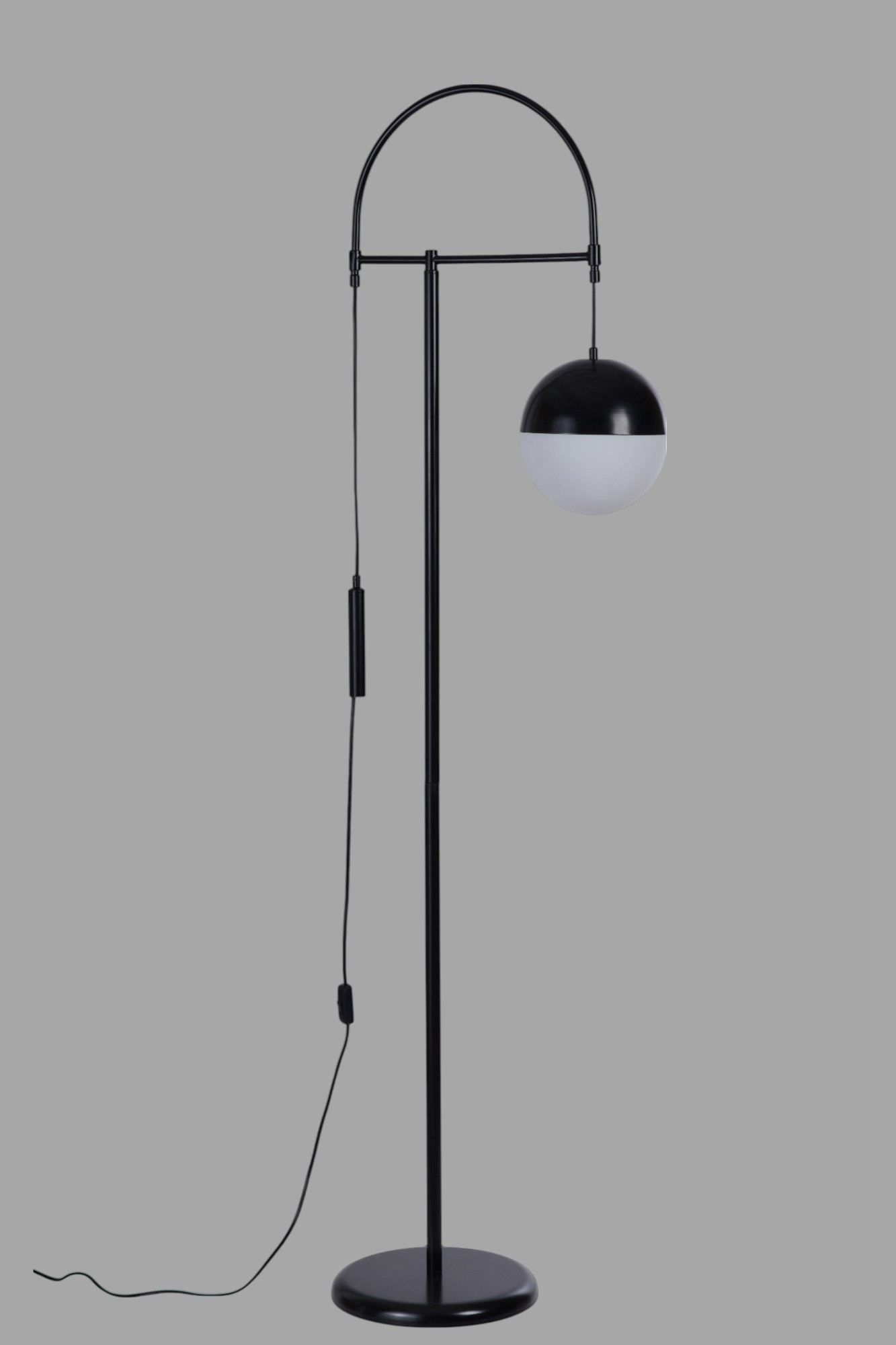 Podna lampa 876, bijela, crna