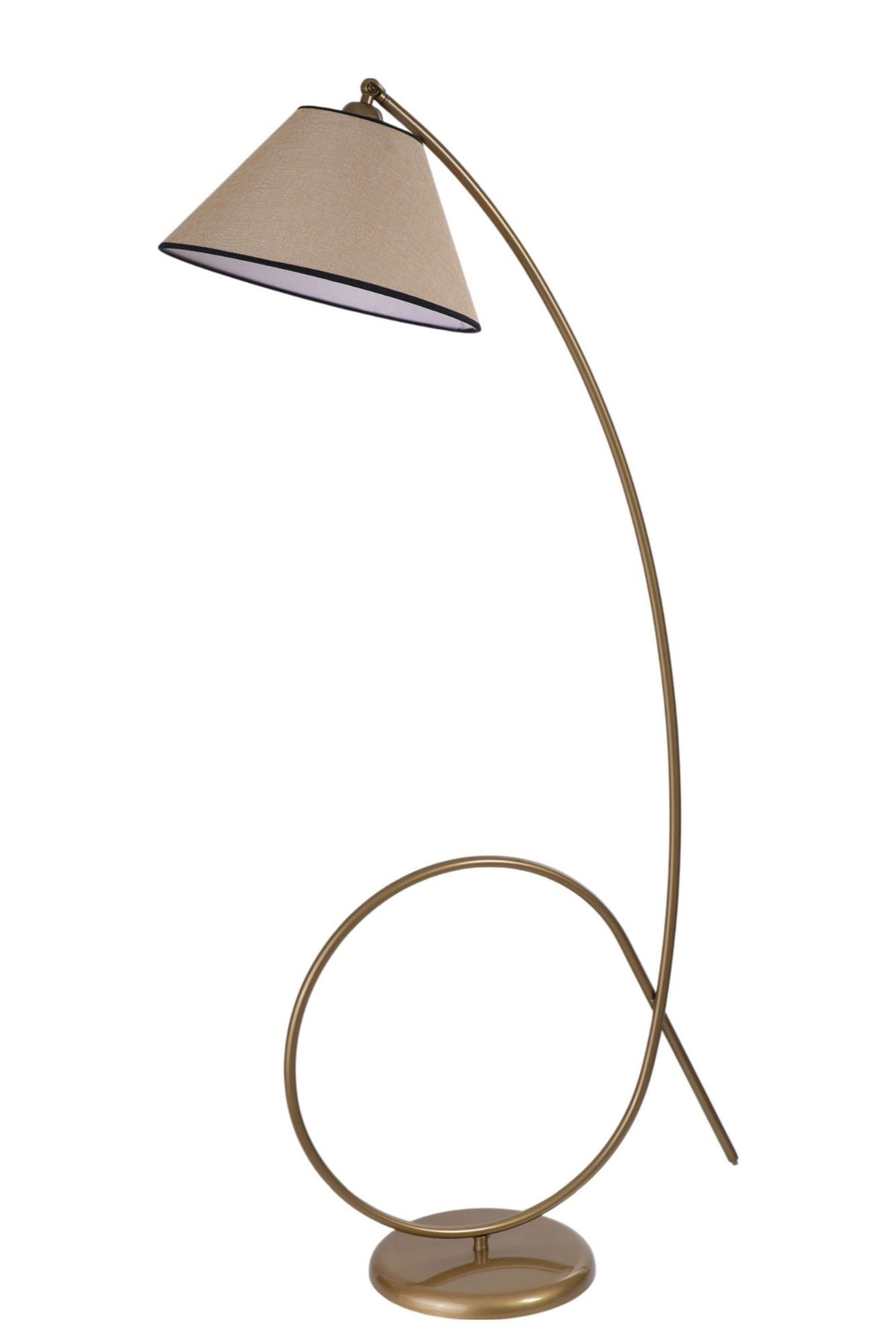 Podna lampa 323, bež, zlatna