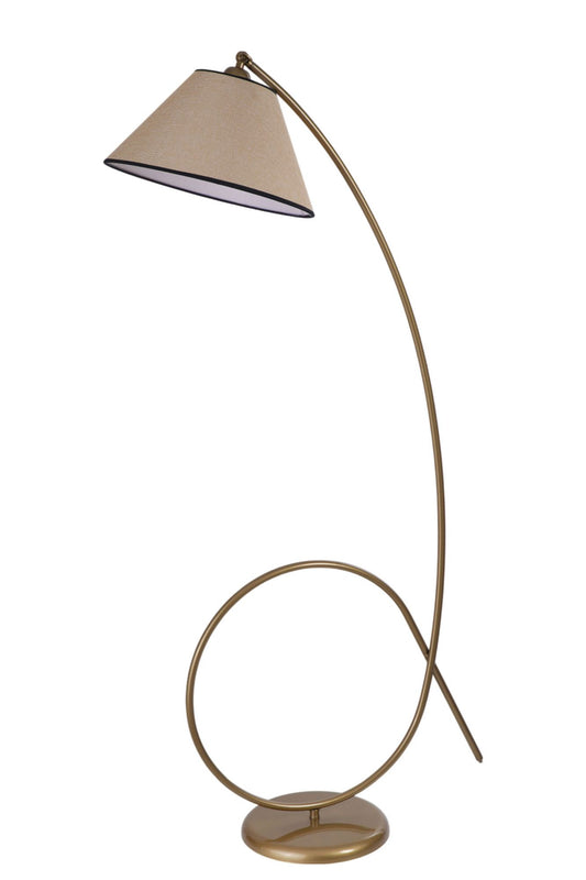 Podna lampa 323, bež, zlatna