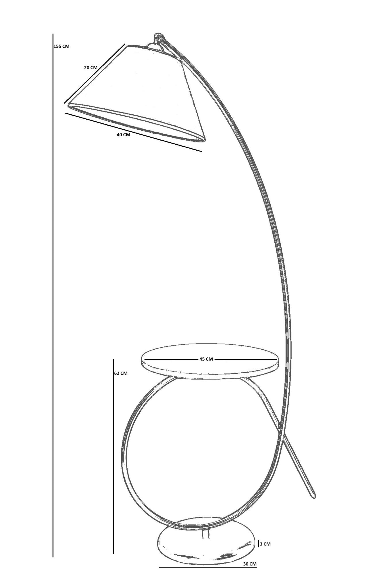 Podna lampa 422, krem, crna