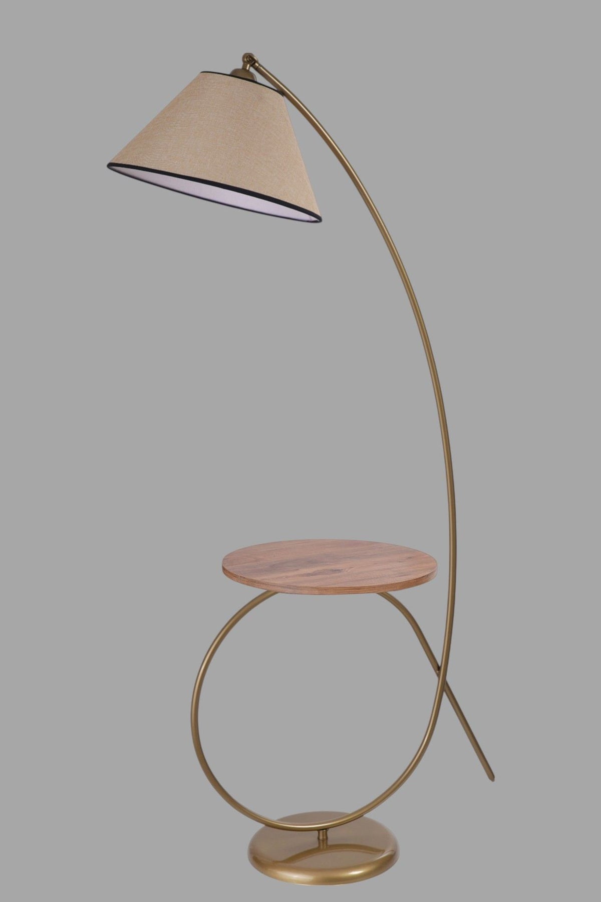 Podna lampa 446, bež, zlatna