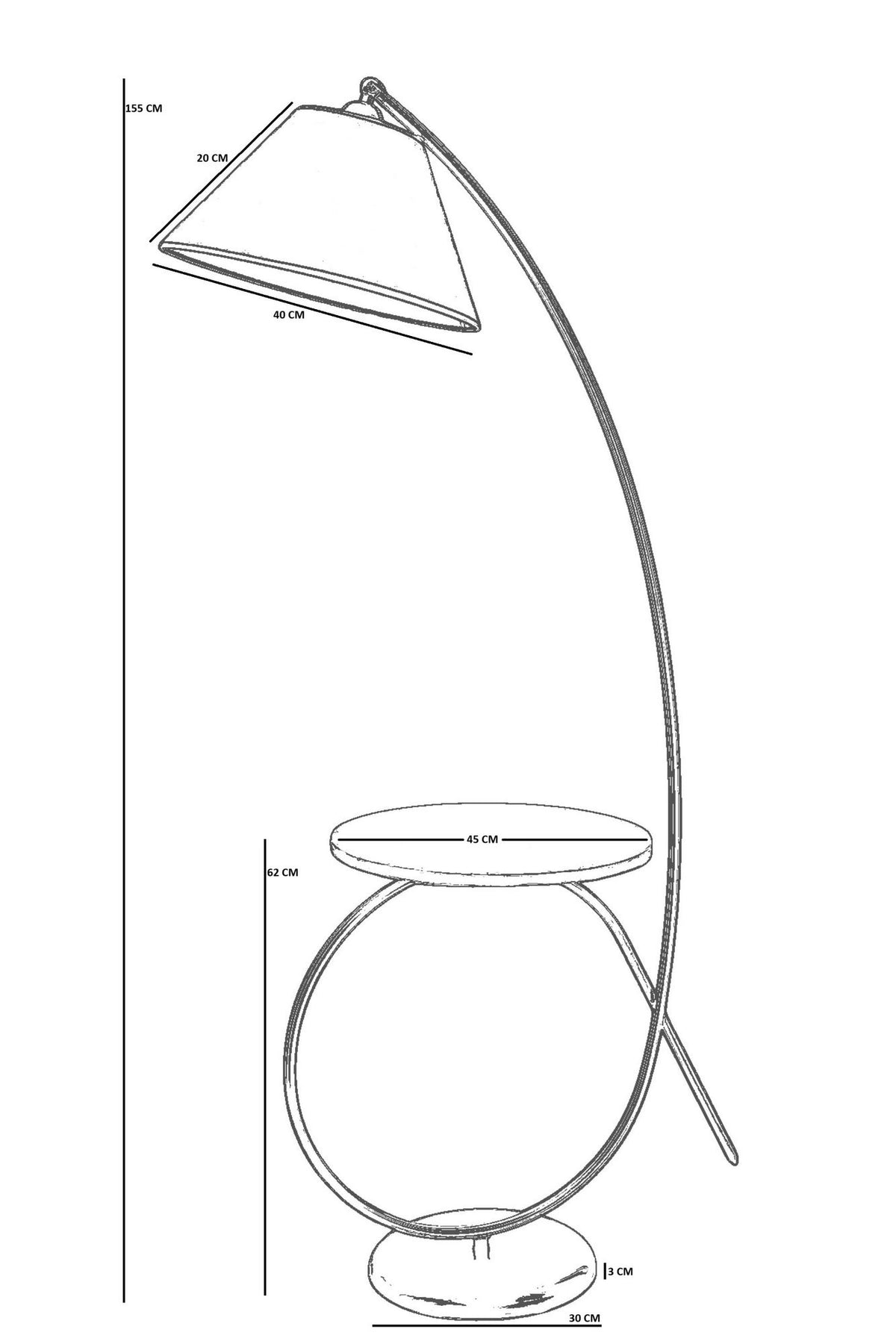 Podna lampa 446, bež, zlatna