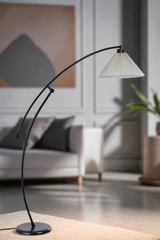 Podna lampa 583, krem, crna