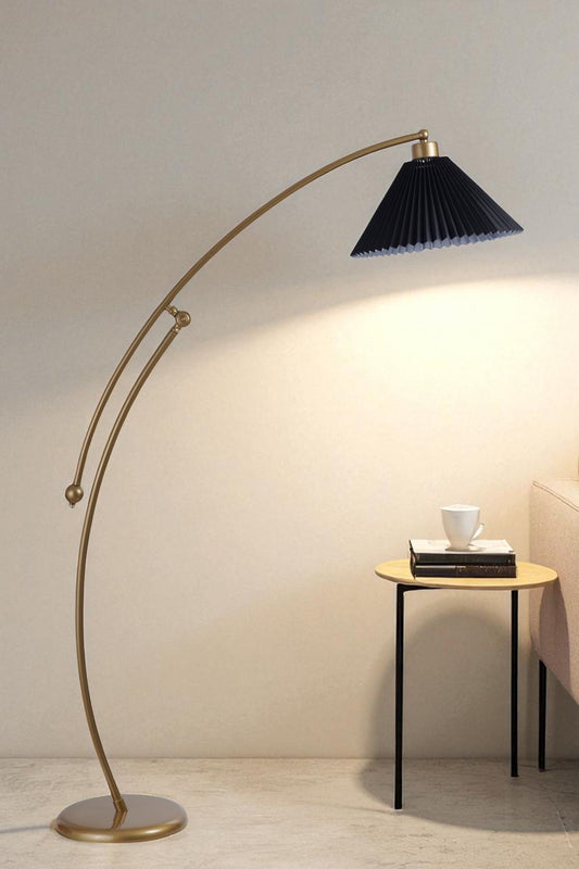 Podna lampa 637, crna, zlatna