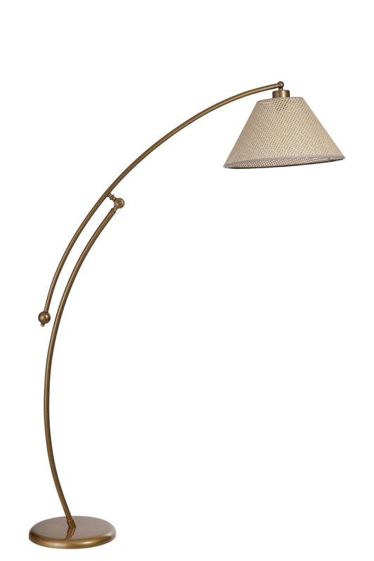 Podna lampa 651, bež, zlatna