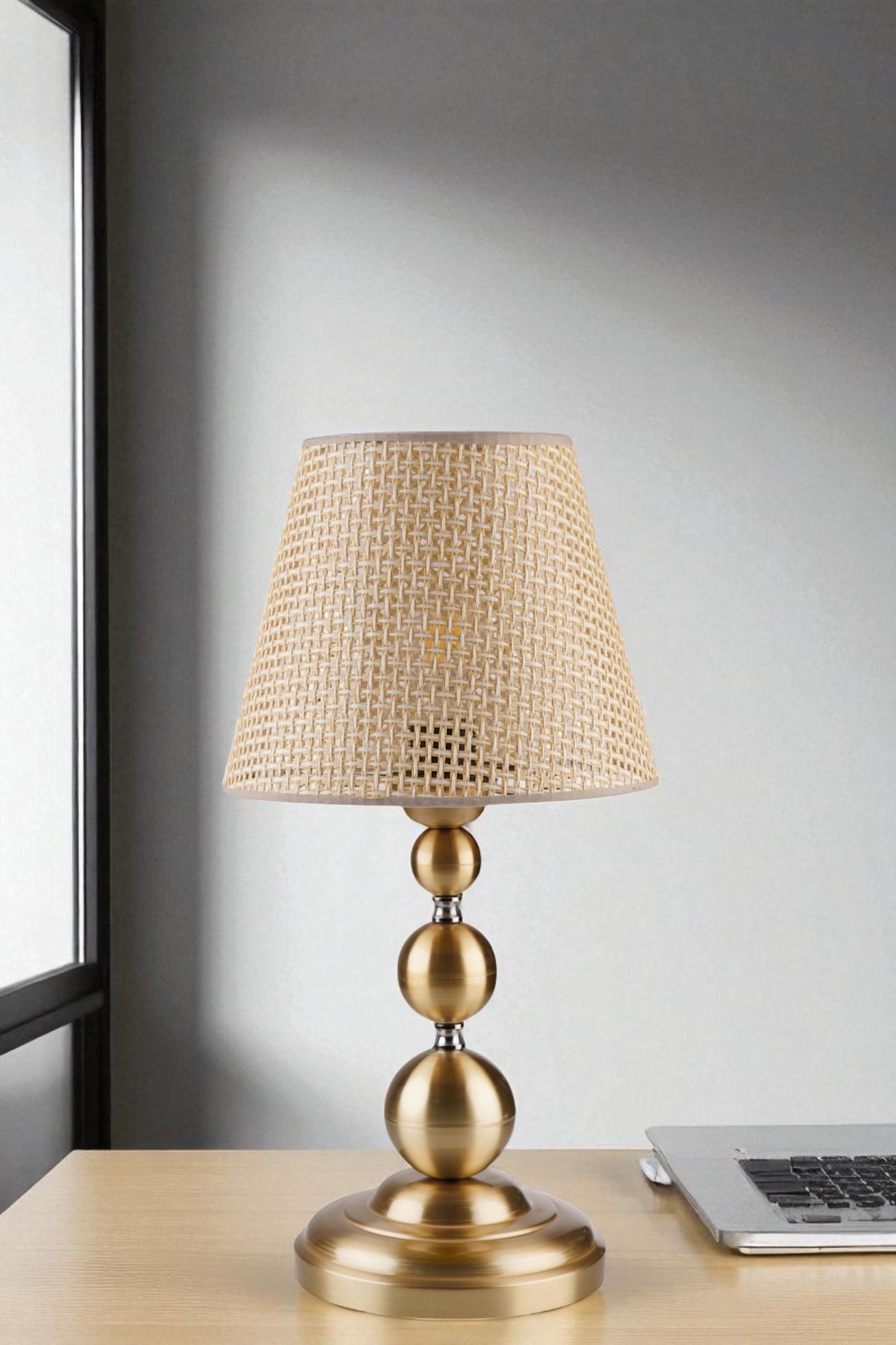 Stolna Lampa 502, Bež, Zlatna