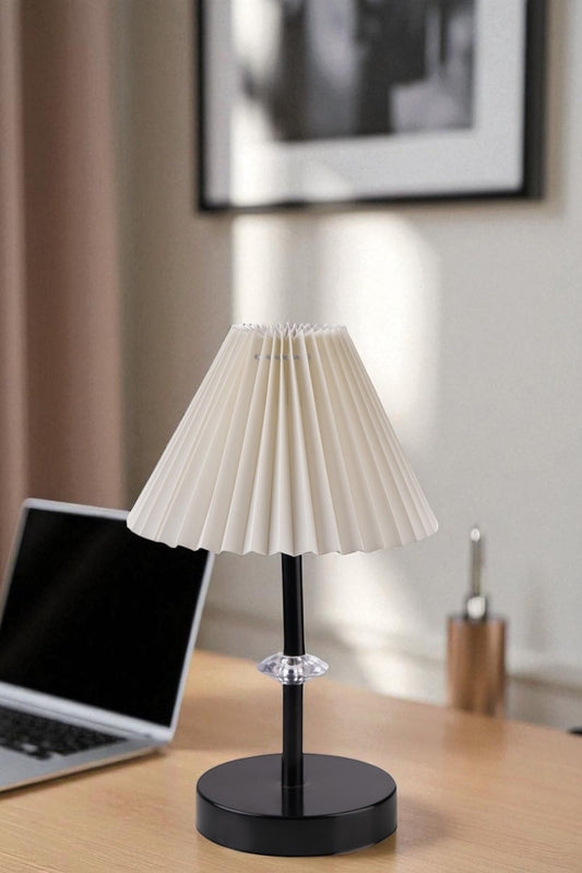 Stolna lampa 526, krem, crna