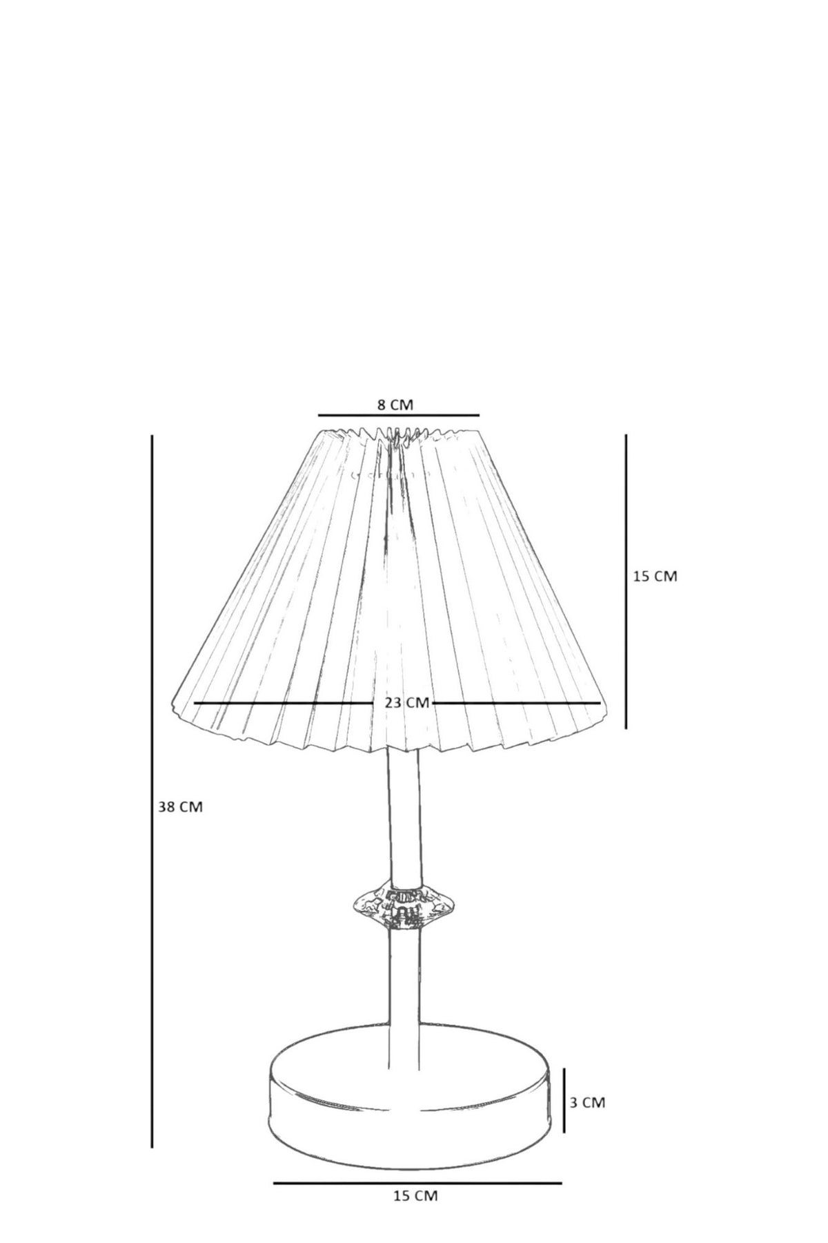 Stolna lampa 526, krem, crna