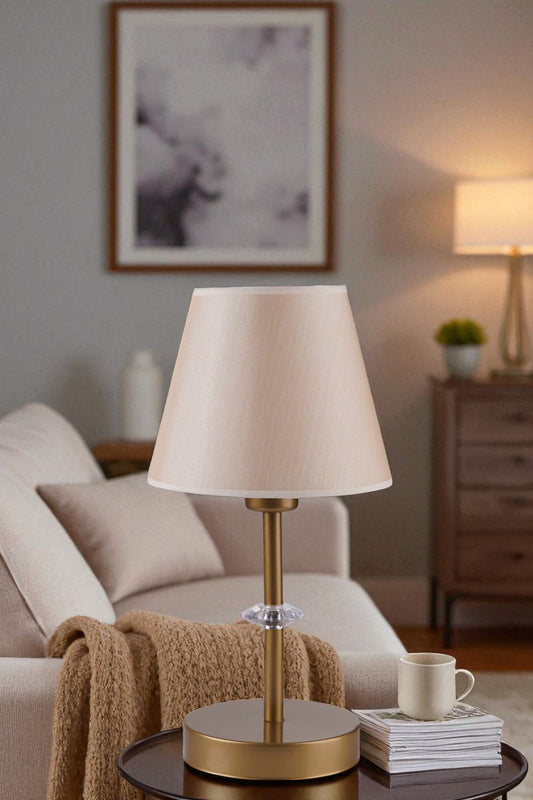 Stolna lampa 557, bež, zlatna