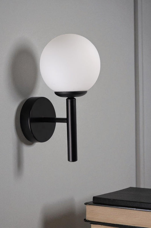 Zidna lampa 632, bijela, crna
