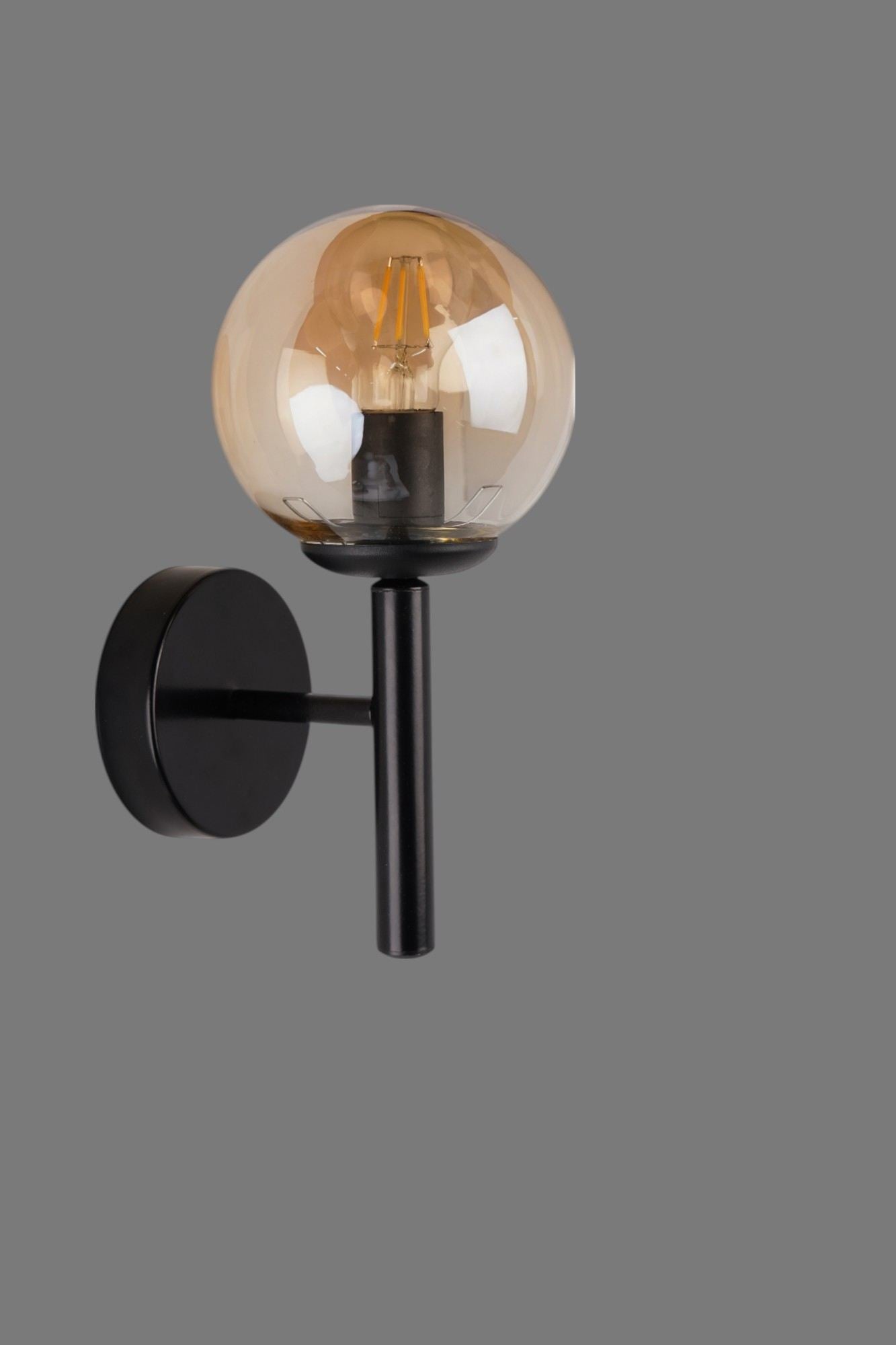 Zidna lampa 649, med, crna