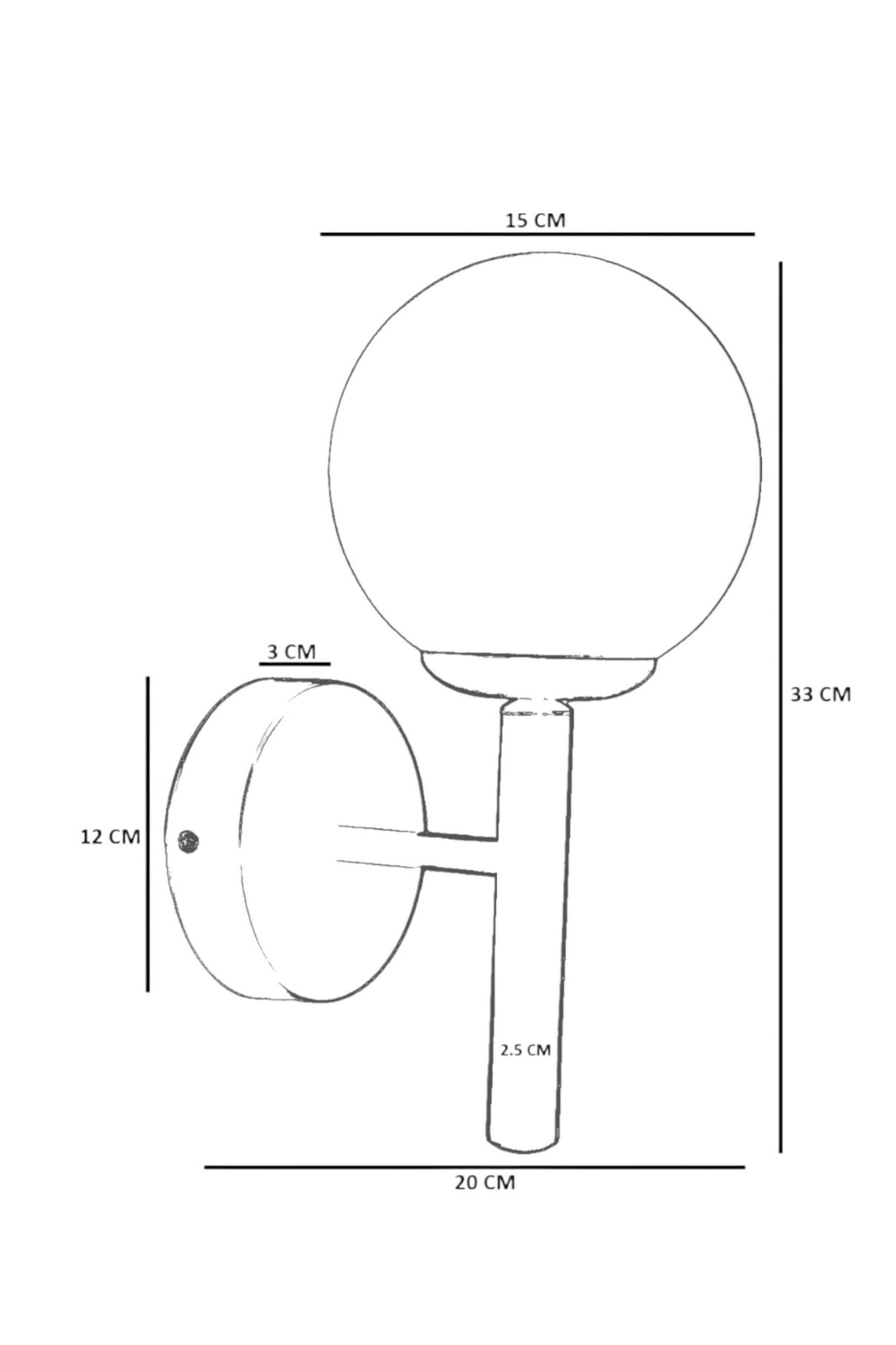Zidna lampa 649, med, crna
