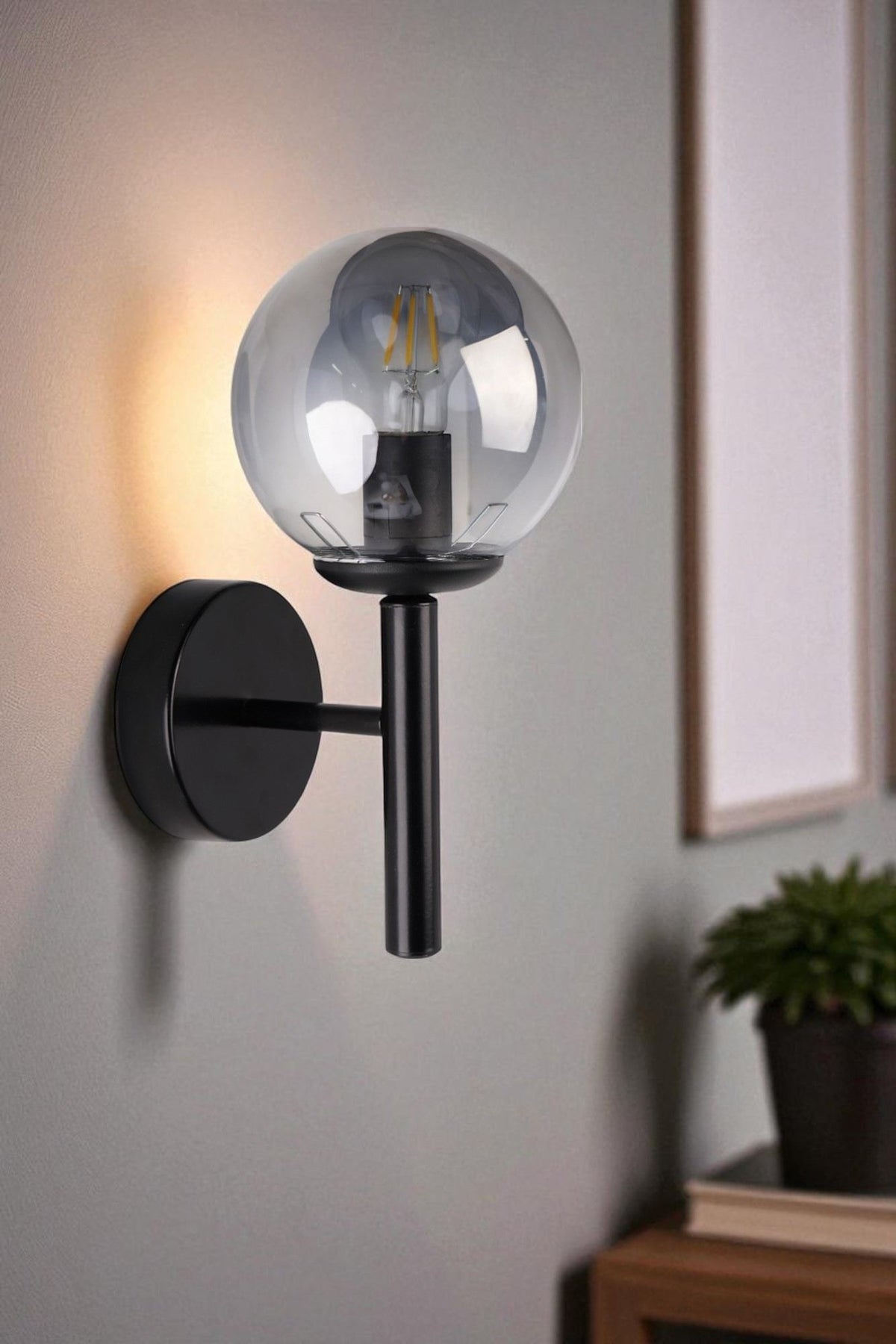 Zidna lampa 656, siva, crna