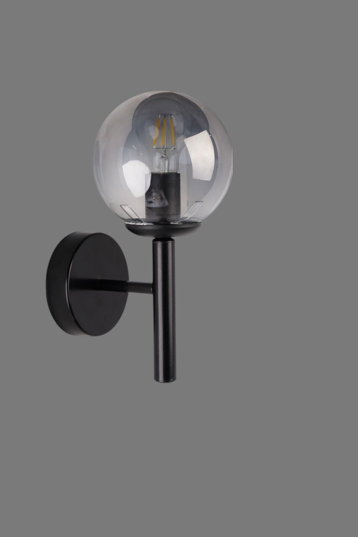 Zidna lampa 656, siva, crna