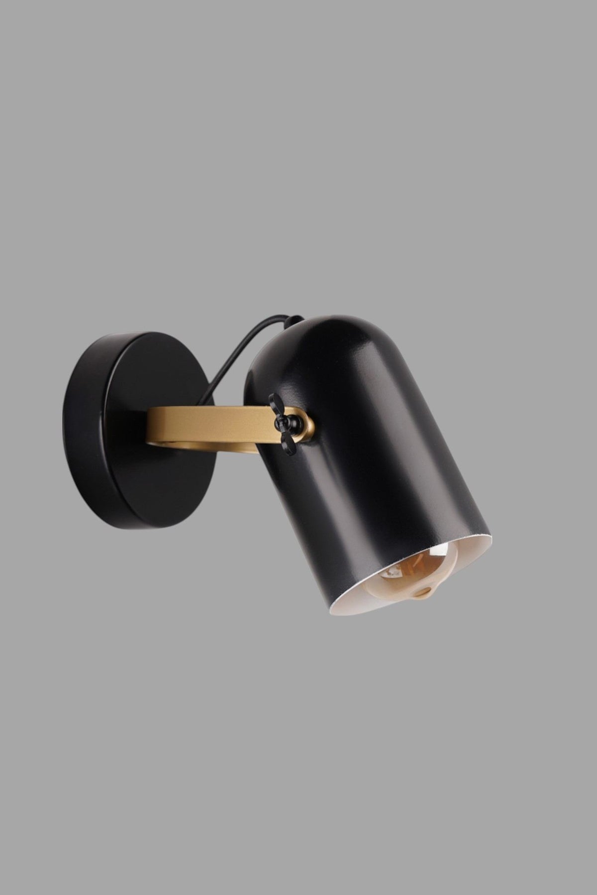 Zidna lampa 687, crna, zlatna