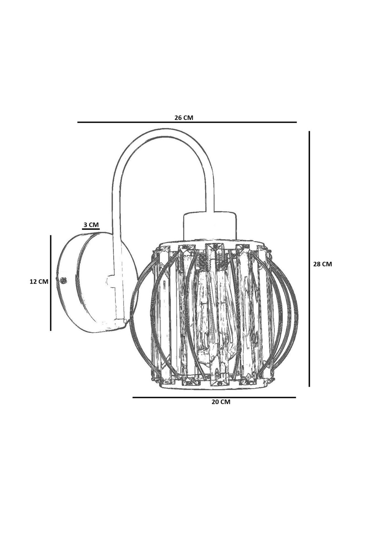 Zidna lampa 786, crna