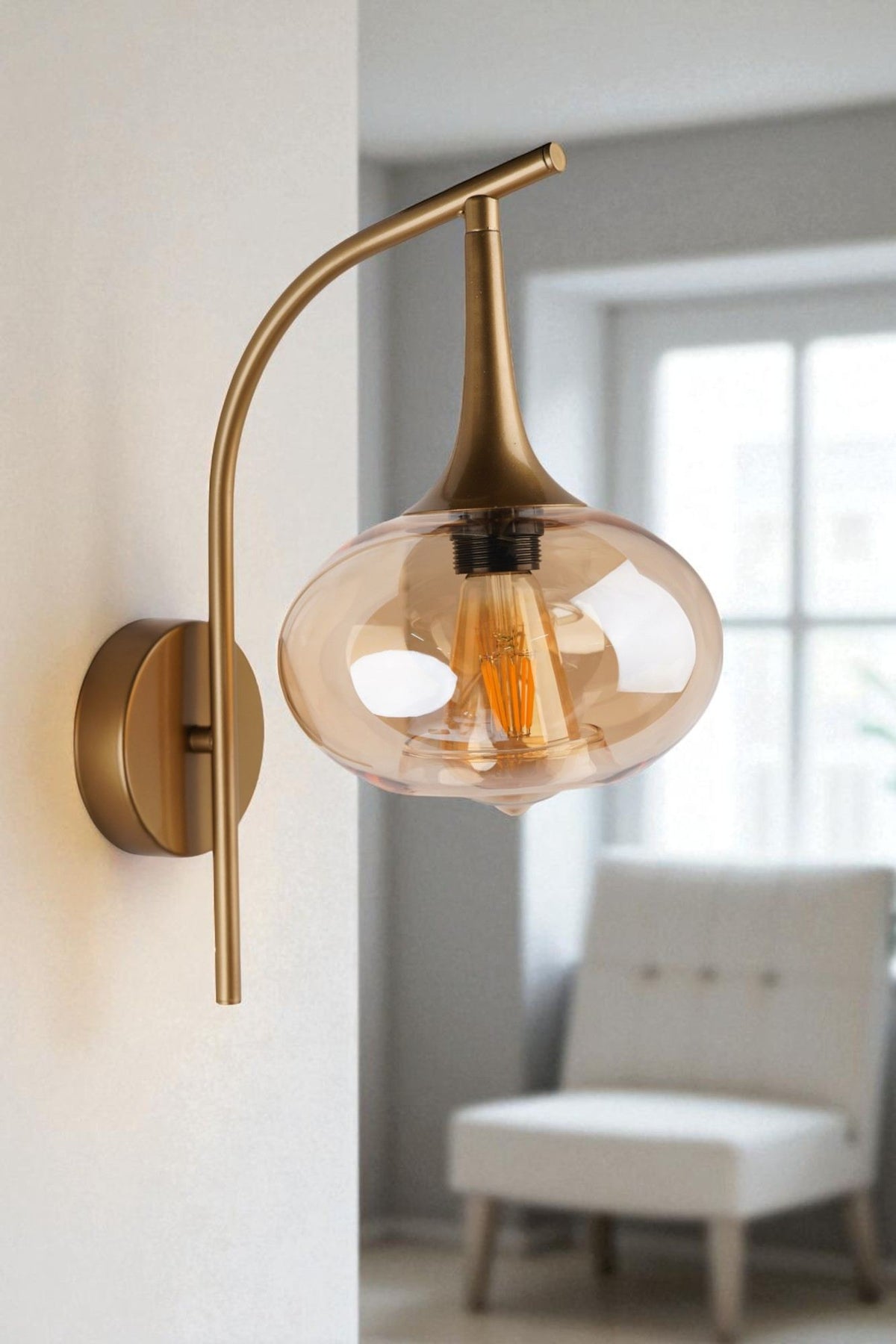 Zidna lampa 809, med, zlatna
