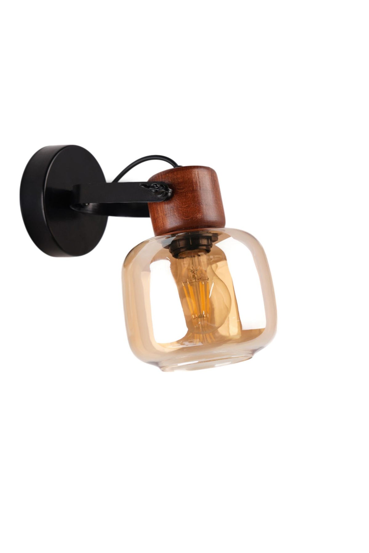 Zidna lampa 892, med, orah, crna