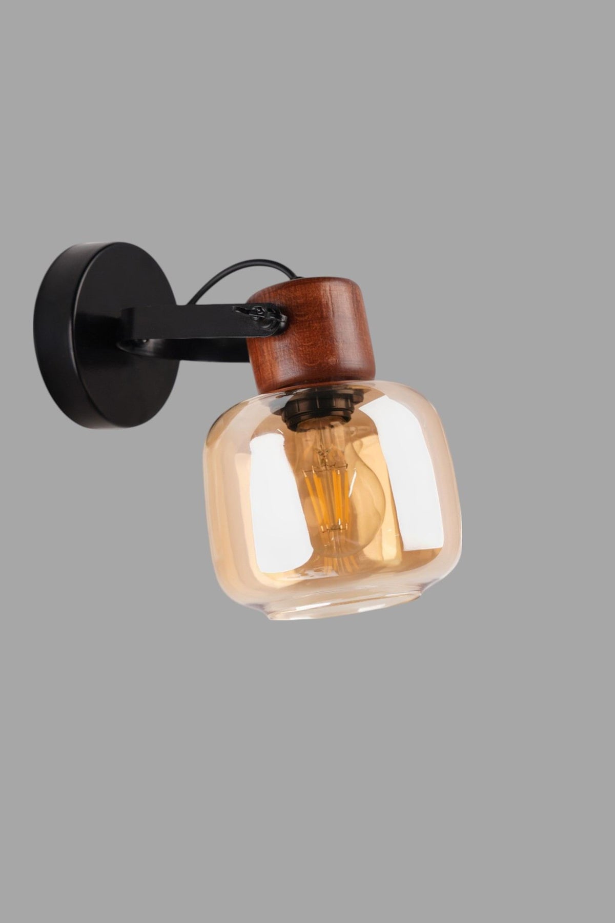 Zidna lampa 892, med, orah, crna