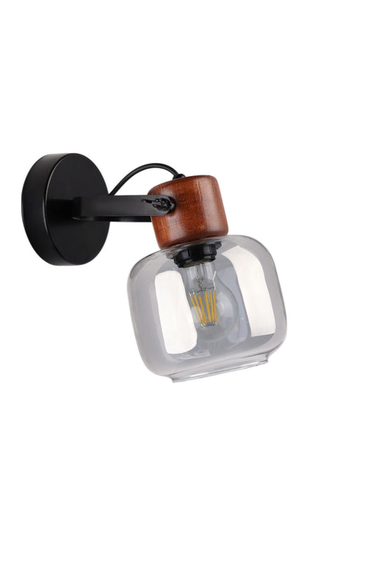 Zidna lampa 908, siva, orah, crna