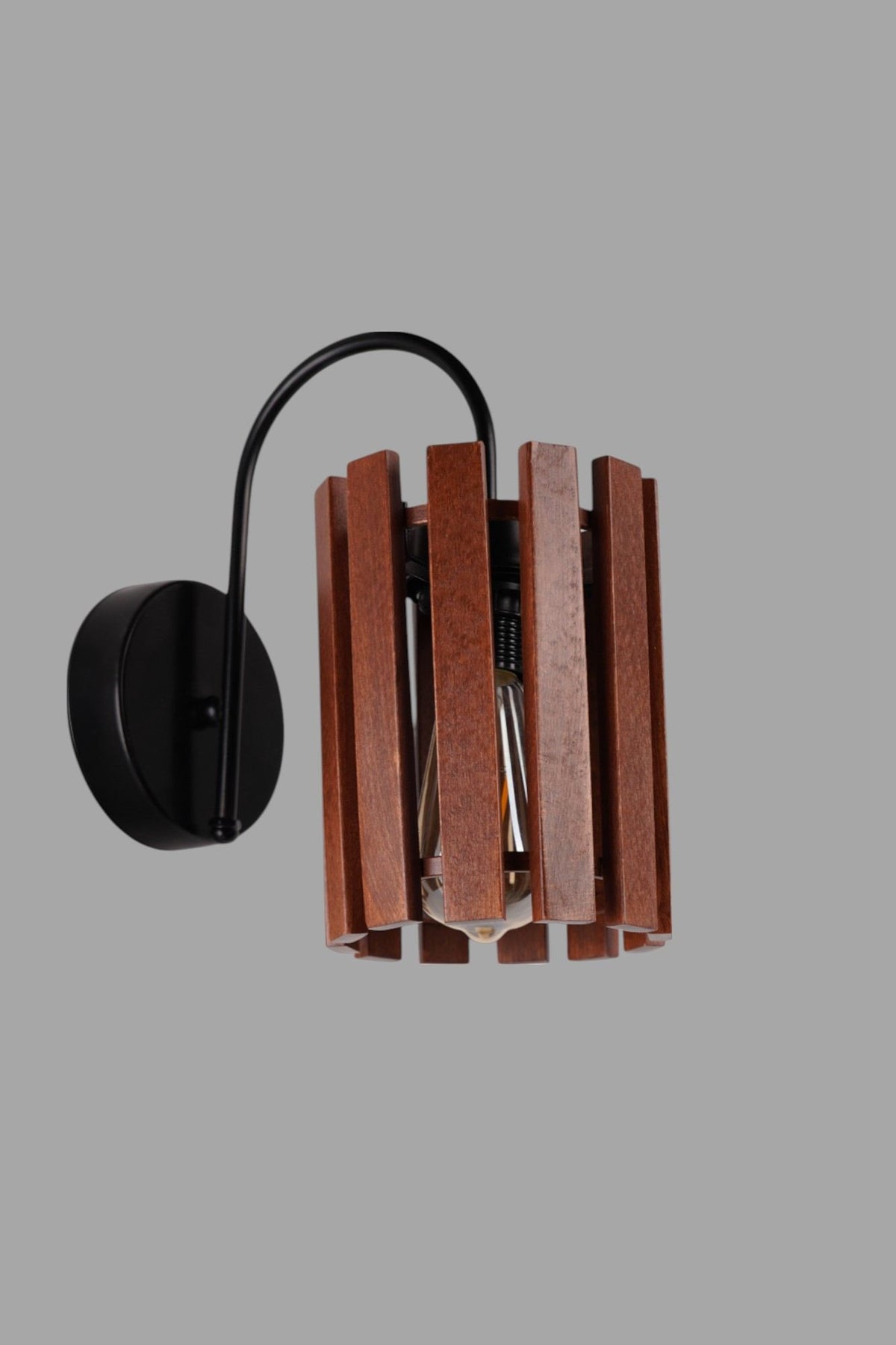 Zidna lampa 939, orah, crna