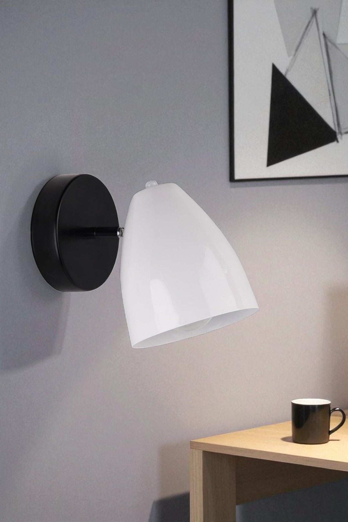 Zidna lampa 953, bijela, crna