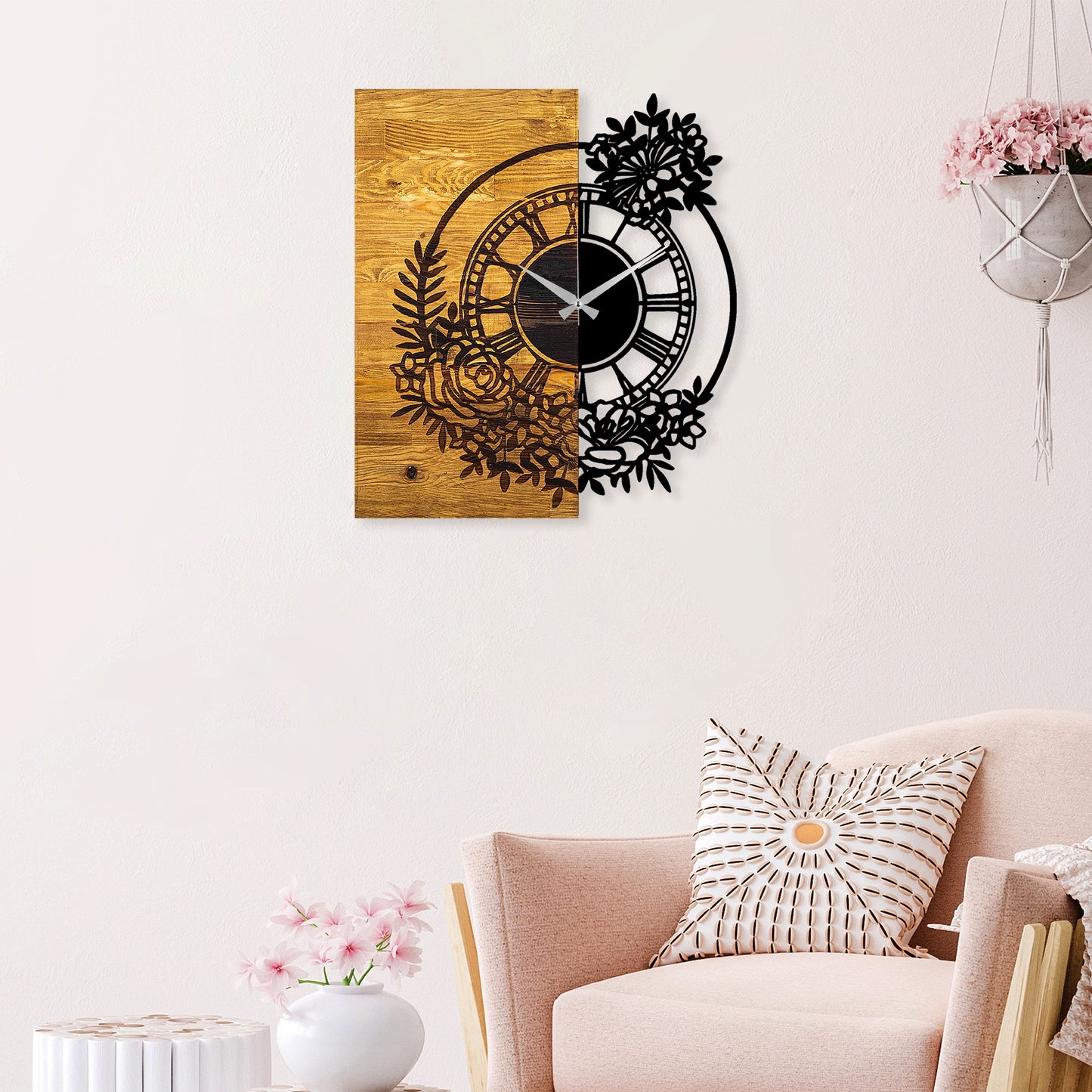 Ukrasni drveni zidni sat, Wooden Clock 14