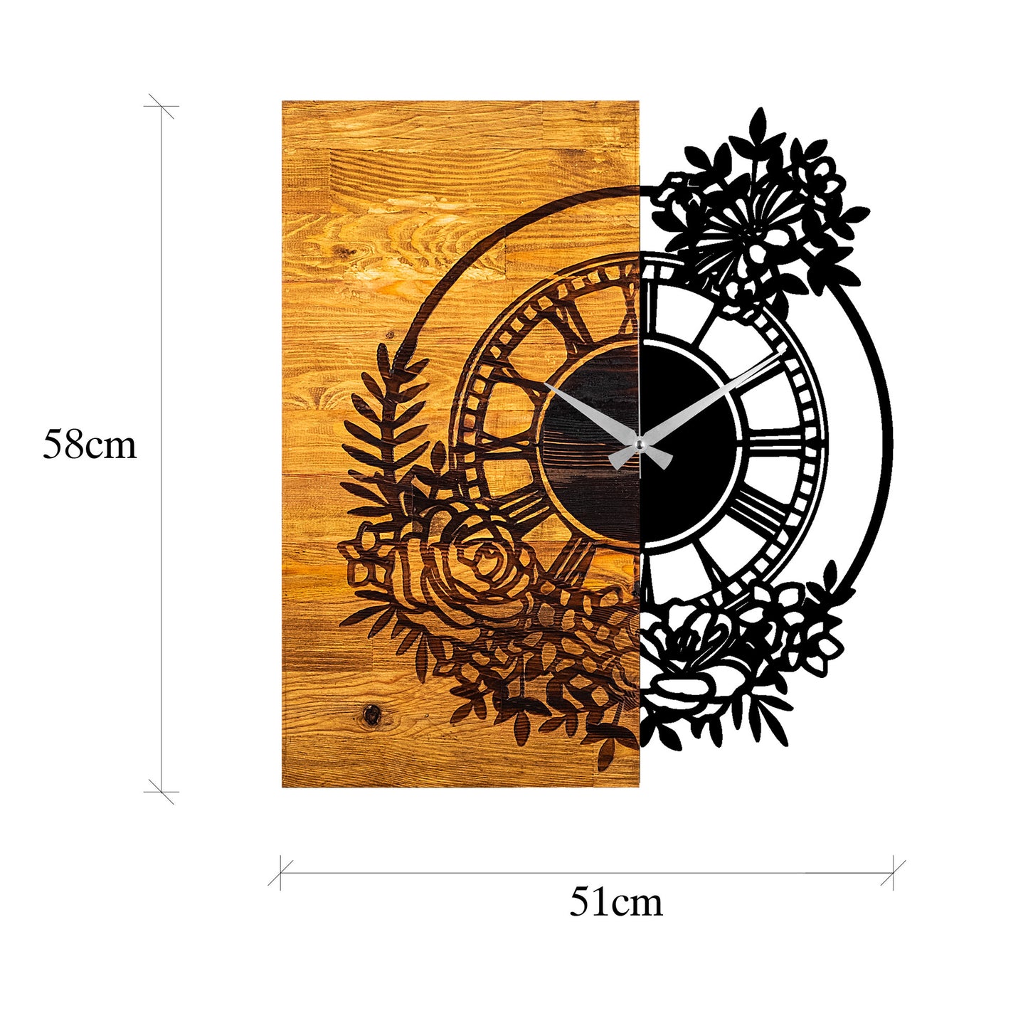 Ukrasni drveni zidni sat, Wooden Clock 14