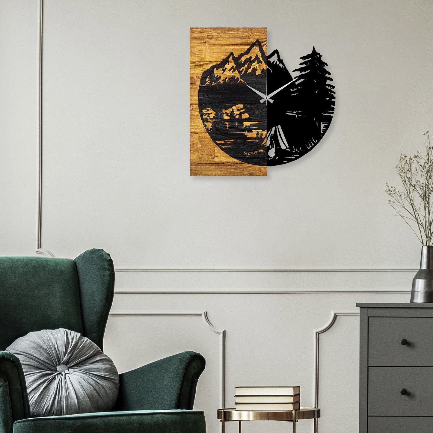 Ukrasni drveni zidni sat, Wooden Clock 19